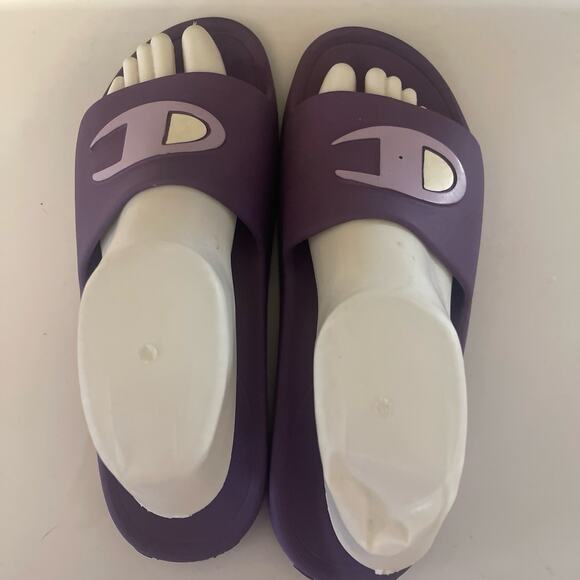 Unisex Slides Champion Sandals Women Size 9 Boys 7 Mint Purple - Picture 4 of 8